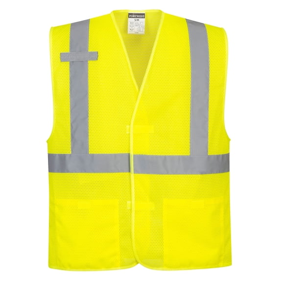 Portwest UC492YER4X-5X Mesh Class 2 Type R Safety Vest, Polyester Yellow, 3.2 oz
