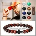thumbnail image 2 of Top-kevin Cross Bead Bracelet for Men Women,8mm Tiger Eye, Lava Rock, Black Obsidian Healing Crystal Beaded Bracelets,Natural Protection Stone Bracelets Jewelry Gifts for Men Women, 2 of 18