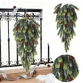 thumbnail image 6 of 30" Artificial Christmas Teardrop Swag with Pinecones Pine Branch Teardrop Door Swag Real Touch Norfolk Wreath Greenery Staircase Swags for Xmas Door Mantle Fireplace Decor - C, 6 of 6