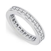 Fine Jewelry Vault UBAGSQ150CZ1602 One & Half CT CZ Eternity Band in Sterling Silver, 31 Stones