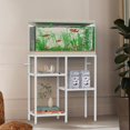 thumbnail image 4 of Fish Tank Stand 20 Gallon Aquarium Stand Aquarium Turtle Tank Reptile Tank Stand with 3-Tier Small Metal Shelf (White), 4 of 12