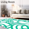 thumbnail image 2 of ODIKA 2'x3' Machine Washable Non-Slip Area Rug, Ombre Ripple Flow Interlocking Waves Modern Minimalist Motif High Traffic Rug, Green, 559739, 2 of 7