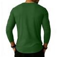 thumbnail image 4 of Men's Outdoor Vintage Button Long Sleeve Fashion Sports T-shirt Dark Green H 3XL, 4 of 5