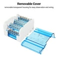 thumbnail image 3 of Mistaha 4 Layer Single Phase Terminal Distribution Box with Transparent Cover, Rail-Mounted Wire Junction Box, Electrical Protection Box, White + Blue, JH8407, PA Nylon Shell, UL94V-2 Flame, 3 of 6