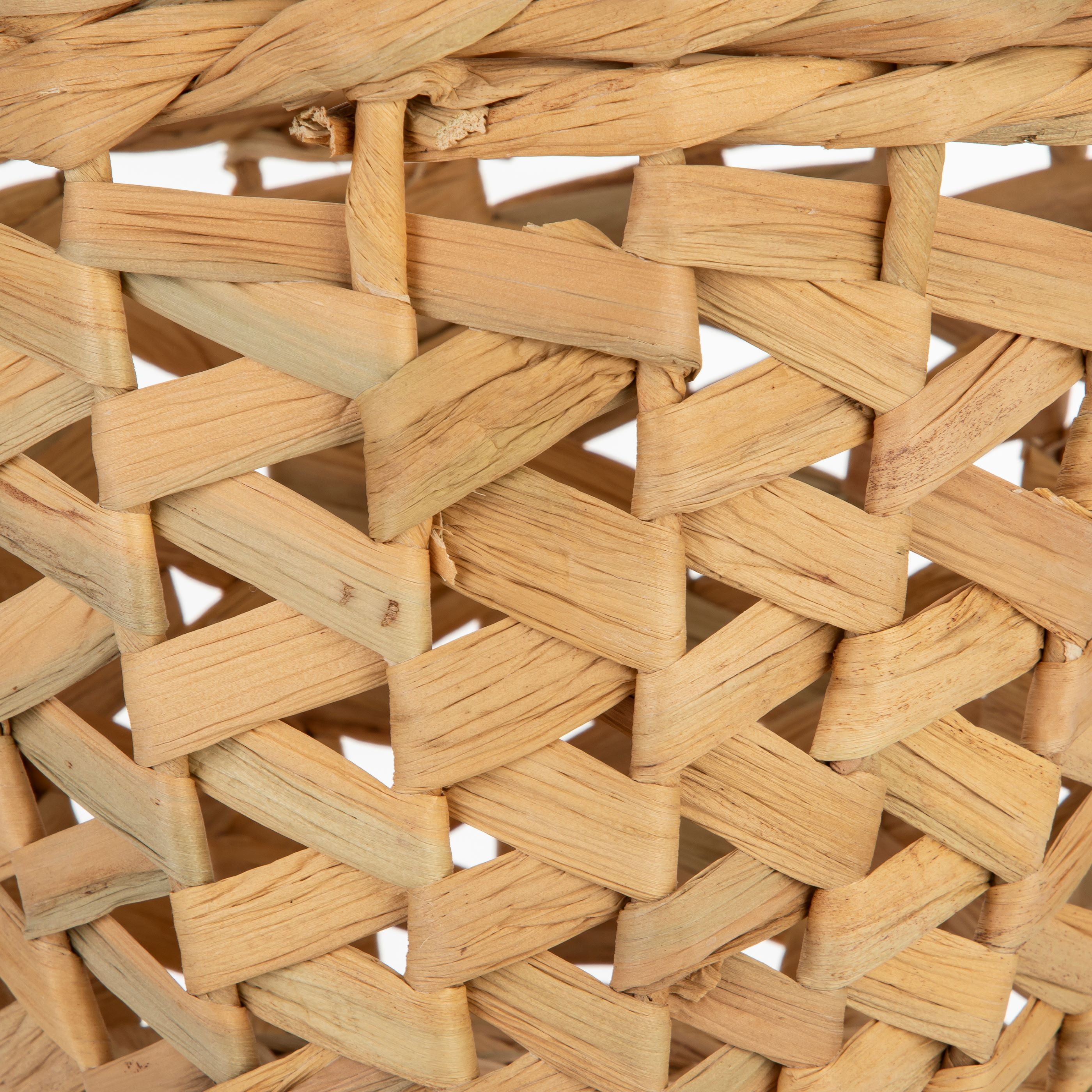 Homezone 7" Open-Weave Tapered Natural Water Hyacinth Basket