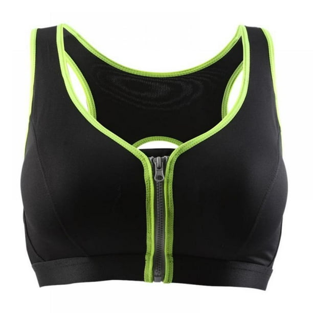 Forzero Womens Chest Front Open Zipper Sports Bra Shockproof