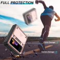 thumbnail image 5 of for Samsung Galaxy Z Flip3 Case, Samsung Galaxy Z FLIP 3 5G Case with HD Screen Protector with Slide Camera Cover, 360°Rotation Ring Kickstand [Military Grade] Case for Samsung Z FLIP 3,Rose Gold, 5 of 18