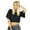 Black, variant on Bimba Women Black Baggy custom Crop Top Rayon Short Casual Blouse