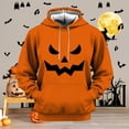 thumbnail image 5 of CONZONE Halloween Mens Hoodies Long Sleeve Hallowmas Pullover Hoodie for Men Funny Pumpkin Face Graphic Hooded Sweatshirts With Pocket, 5 of 5