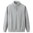 thumbnail image 5 of Sudaderas para hombre, ropa de hombre lisa, sudadera negra con media cremallera y sin capucha, jersey de otoño, novedad, de alta calidad, algodón barato, 5 of 5