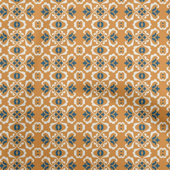 oneOone Viscose Chiffon Orange Fabric Mosaic Diy Clothing Quilting Fabric Print Fabric By Yard 42 Inch Wide