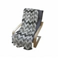 thumbnail image 4 of Grey Soft Flannel Fleece Throw Blanket, Chevron Striped ZigZag Pattern on Rustic Wooden Planks Design Monochrome Print, Cozy Plush for Indoor and Outdoor Use, 50" x 60", Grey White, by Ambesonne, 4 of 6
