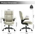 thumbnail image 2 of Office Chair High Back Ergonomic Executive Chair Comfortable Fabric Padded Home Office Desk Chairs with Flip-up Adjustable Armrest Swivel Wheels (Beige), 2 of 8