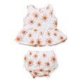 thumbnail image 1 of Xingqing 2PCS Infant Newborn Baby Girl Daisy/Sun Printed Vest Triangle Short Pants Suit, 1 of 10