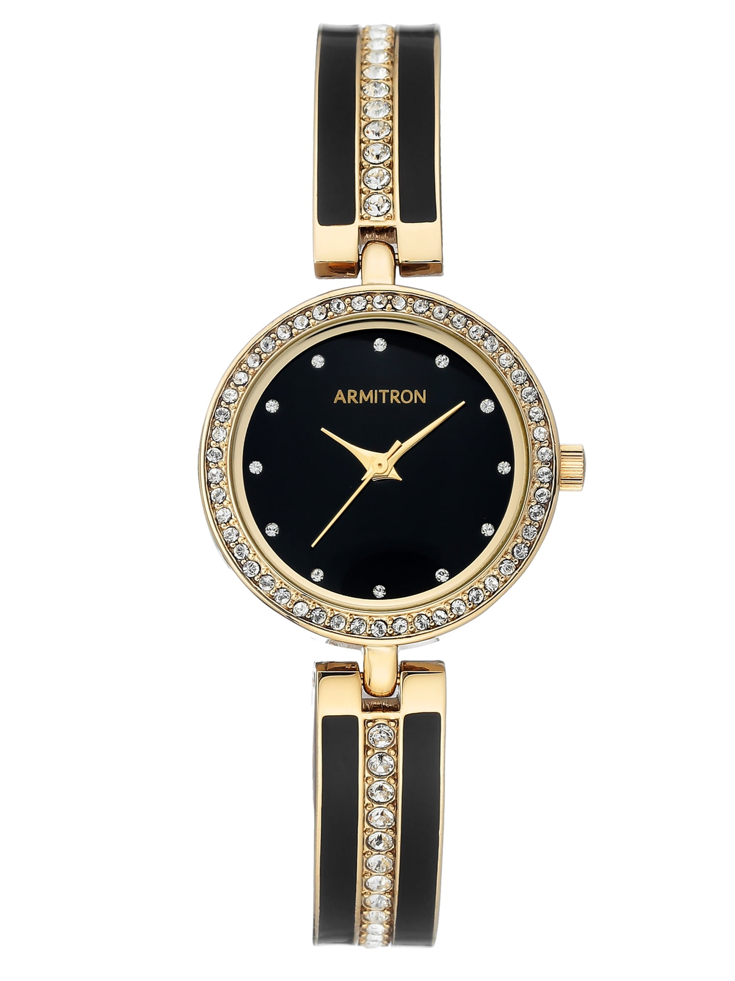 Armitron Women's Black Enamel and Gold-Tone Bangle Watch