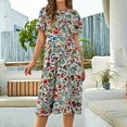 thumbnail image 2 of Moda mujer verano sexy casual sin respaldo plisado estampado floral vestido largo Fridja  qw3057, 2 of 4