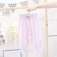 thumbnail image 2 of Odeerbi Toddler Girls Cotton Pants 1-5 Years Children Spring Summer Thin Pants Small Medium Sized Loose Pants Purple, 2 of 4