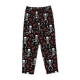 thumbnail image 4 of Daiia Skeleton with Roses Women's Sleep Pant with Pockets and Drawstring,Pajama Pants-Small, 4 of 9