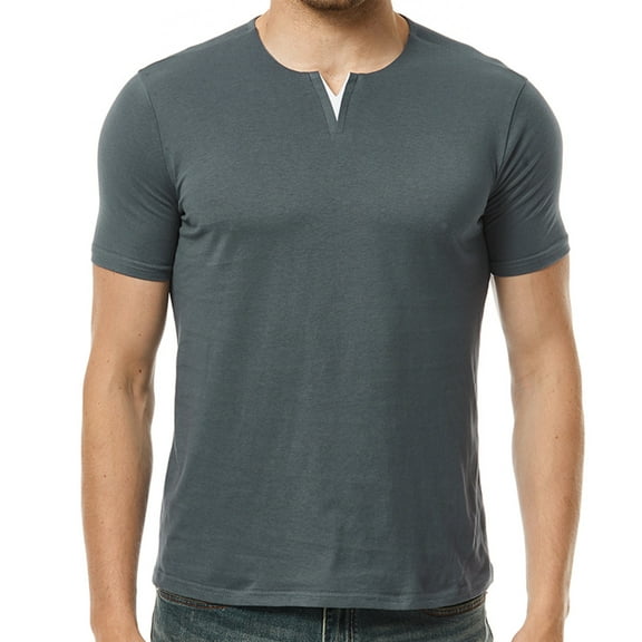 Herrnalise Gift For Men Men Casual Fashion Solid Round Neck Pullover T-Shirt Short Sleeve Tops under $10