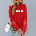 thumbnail image 5 of Itsame Long Sleeve Heart T-Shirts Women's Valentine's Sweatshirt Loose Crew Neck Tops Red Size XL, 5 of 7