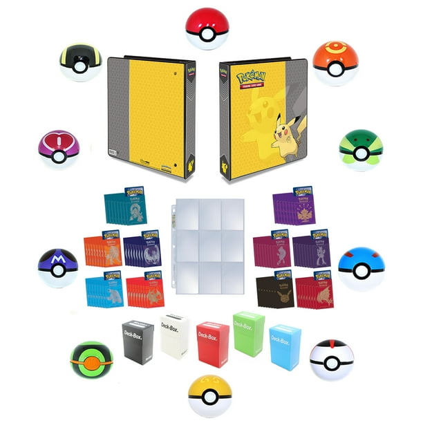 Pokemon 3Ring Pikachu Binder with 25 9Pocket Pages + 65 Sleeves