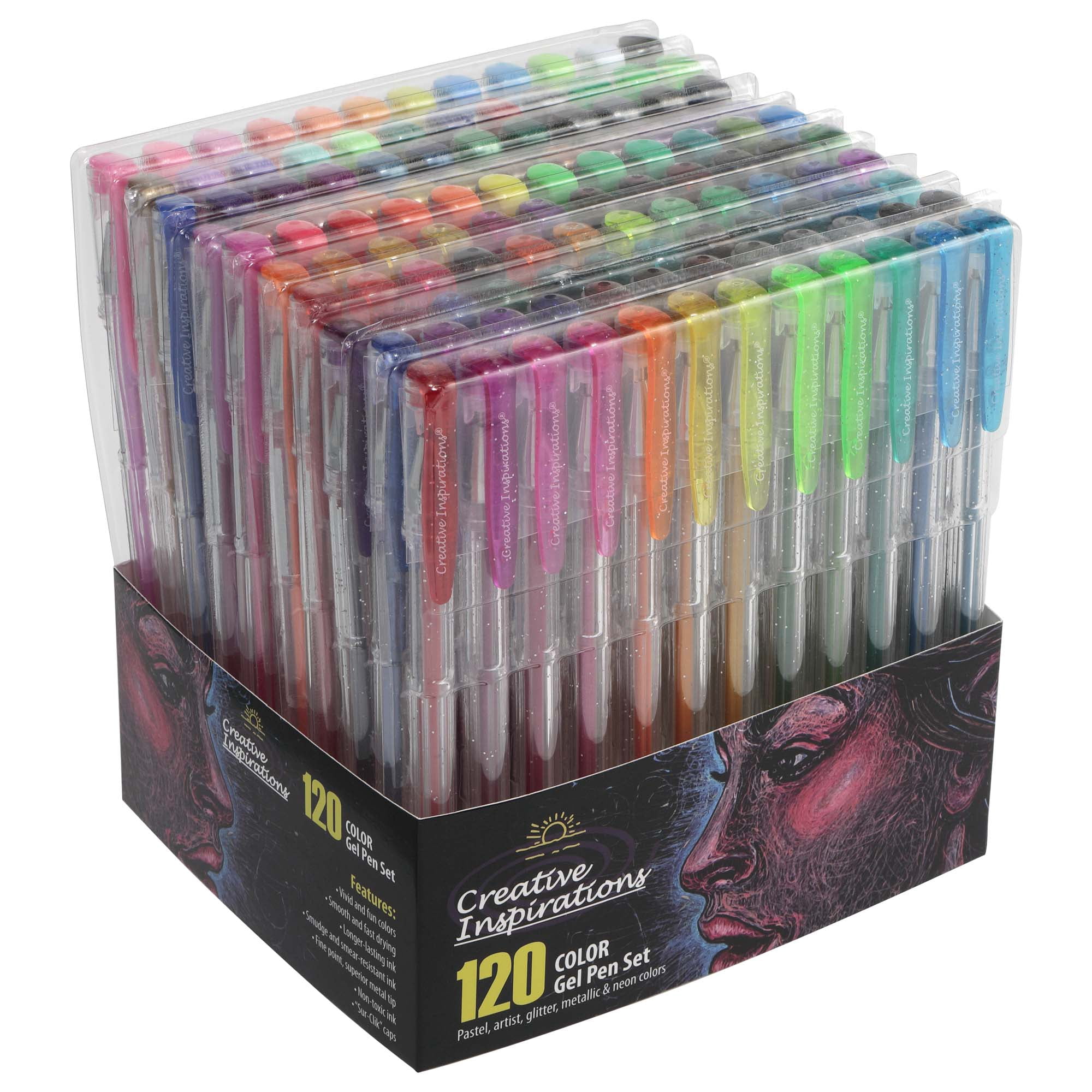 Creative Inspirations Gel Pen Sets - Long Lasting Performance, Vivid, and Free-Flowing Ink Gel Pens for Artists, Bulk, Students, Classrooms, & More! - Set of 120 - 2 Pack