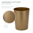 thumbnail image 2 of Bath Bliss 10 Liter Hammered Textured Bathroom Trash Can, Gold, 2 of 6