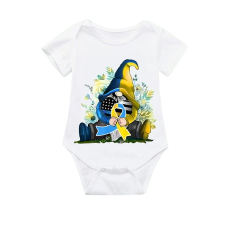 

Penkiiy Infant Newborn Baby Girls Boys Gnome Sunflower Bodysuit Romper Casual Clothes Cotton One-piece Romper 18-24 Months White on Sale