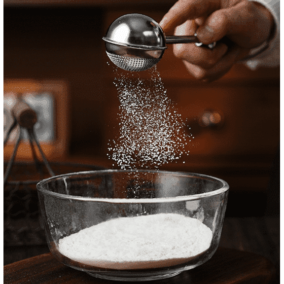 Funpisea Stainless Steel Powder Shaker Duster, Baker's Dusting Wand for Sugar, Flour and Spices