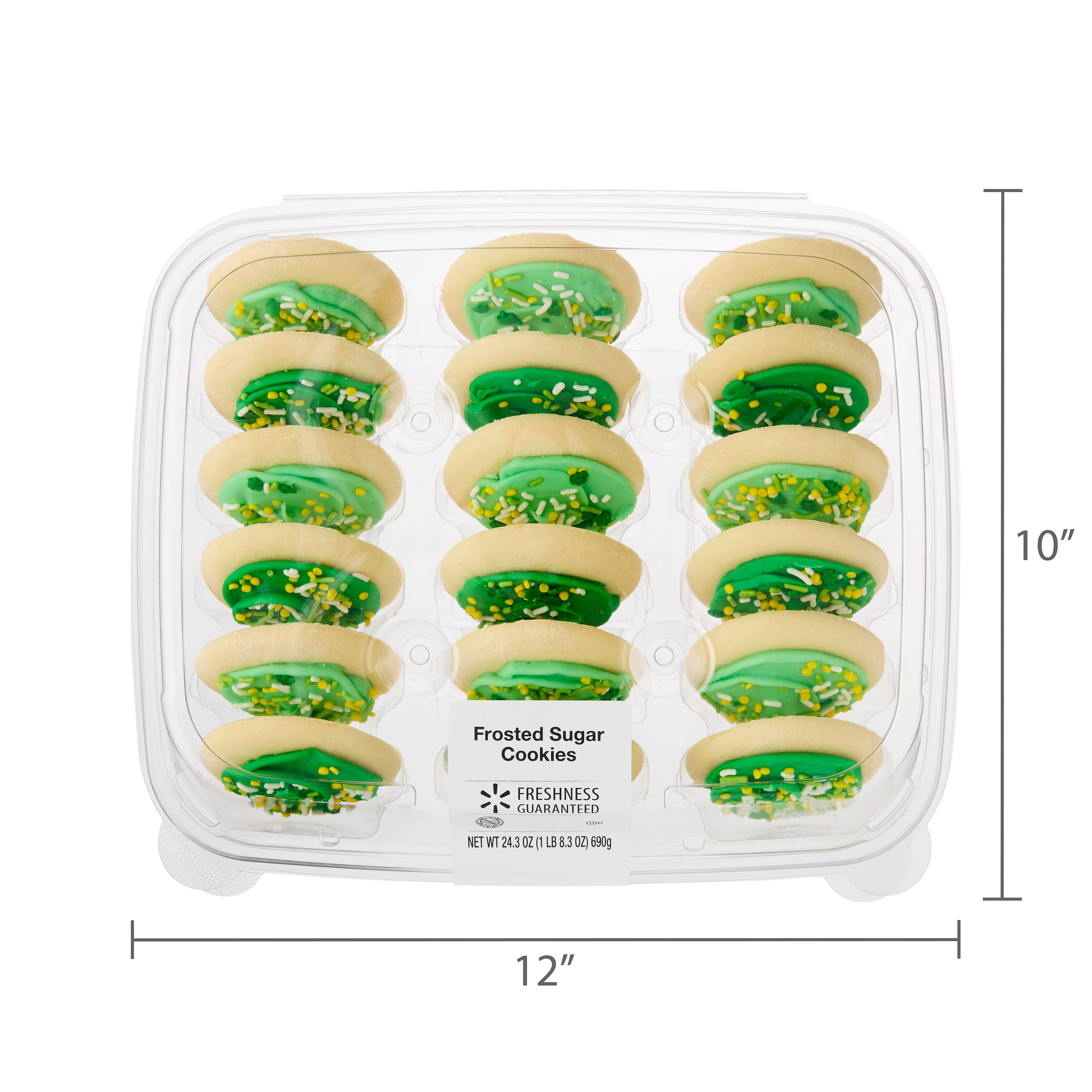 Freshness Guaranteed St Patrick's Day Frosted Sugar Cookies, 24.3 oz, 18 Count