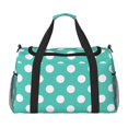 thumbnail image 1 of Balery Teal Turquoise And White Polka Dot Bolsa de Gimnasio para Mujeres, Bolsa de Viaje con Bolsillo Húmedo, Bolsa de Fin de Semana para Mujeres, Bolsa de Viaje Resistente al Agua, 1 of 7