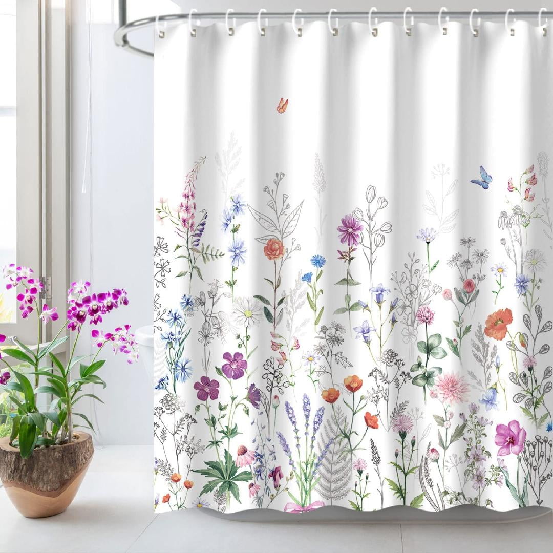 Floral Shower Curtain Flower Shower Curtain Butterfly Showers Curtain