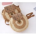 thumbnail image 3 of CoCopeaunt Women Straw Beach Bags Round Summer Shoulder Tote Bag Handwoven Rattan Crossbody Satchel Handbags Purse, 3 of 7