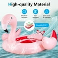 thumbnail image 5 of Topbuy 4-6 Persons Inflatable Flamingo Floating Island w/ Inner Loop & Floating Mat Blow-up Party Floatie with Electric Air Pump & 6 Cup Holders, 5 of 10