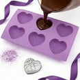 thumbnail image 4 of Valentine's Day Multi-Cavity Heart Silicone Mold - Heart-Shaped Mousse Cake Baking Tool, Food-Grade Silicone Mold, Multiple Heart Cavities for Desserts & Candies, Festive Baking Accessory, Purple, 4 of 6