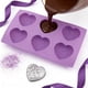 thumbnail image 4 of Juego de moldes de silicona para pasteles con forma de corazón | Molde de 5 piezas para pasteles y cupcakes | Apto para uso alimentario, antiadherente, apto para horno y microondas | Blanco y morado, 4 of 6