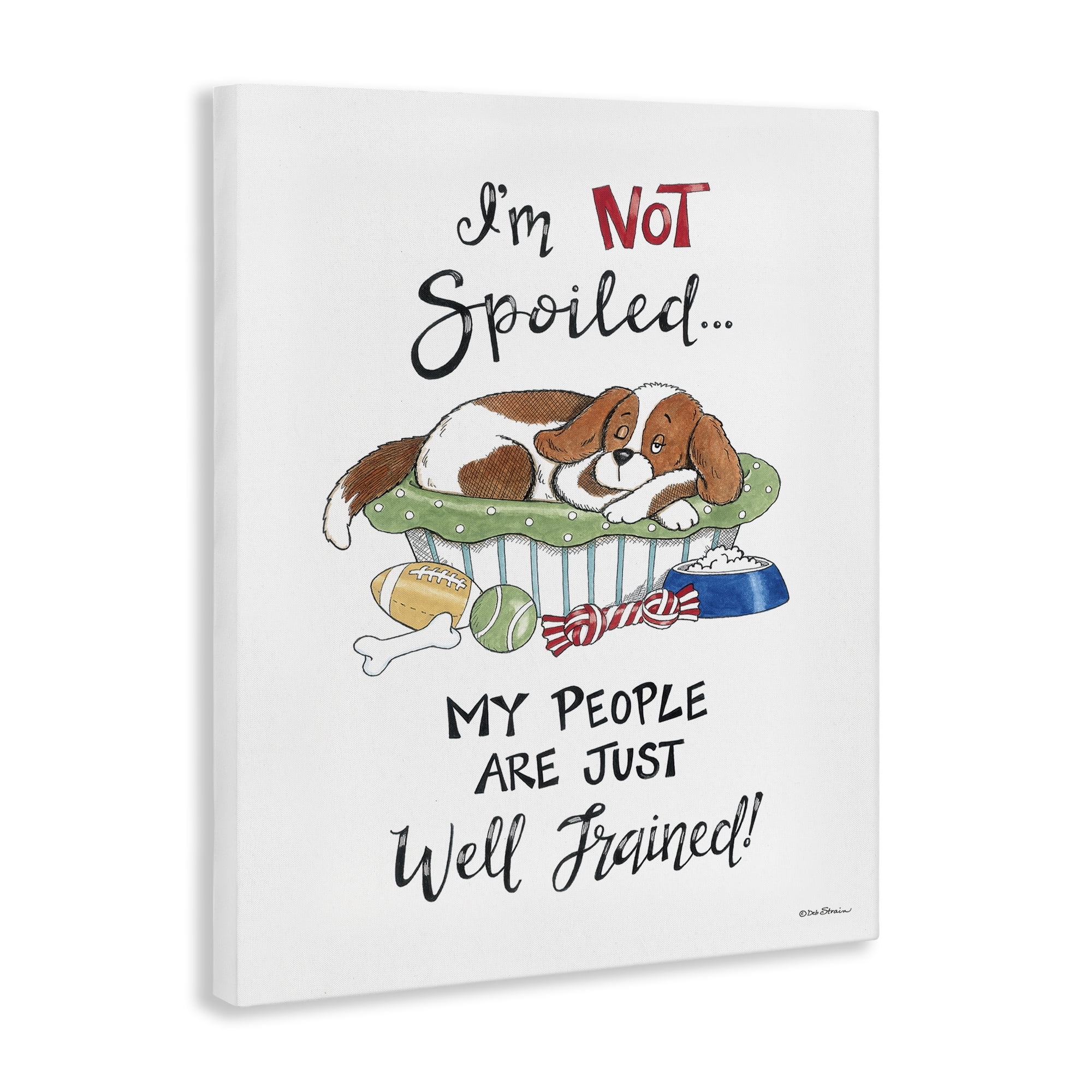 Stupell Industries Not Spoiled Well Trained Animals Painting Wrapped Canvas Art Print Wall Art, 16 x 20
