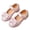 Pink, variant on Pink Glitter Mary Jane Dress Shoes for Girls with Rhinestone Bow Size 2, Big Kids Low Block Heel Princess Party Shoes