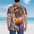 thumbnail image 4 of Fotbe butterfly Pattern Hawaiian Shirt for Men Unisex Summer Beach Casual Short Sleeve Cotton Linen Button Down Shirts,XX-Large, 4 of 7