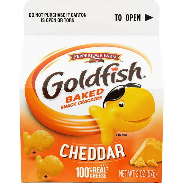 Pepperidge Farm Goldfish Cheddar Crackers 2 Oz Carton Walmart Com Walmart Com