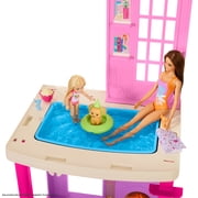 Barbie DreamHouse Dollhouse, 2 Pools, 2 Slides, 2 Houses, Elevator with 3 Levels & 65+ Pieces Including Furniture & Accessories