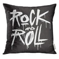 thumbnail image 1 of RYLABLUE Old Hand Draw Sketch Rock and Roll Rock`N`Roll Tattoo Text Cartoon Throw Pillowcase Cushion Case Cover, 1 of 1