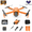 Orange, variant on Brushless Foldable Drone with 4K Camera, 4.3" Screen Remote Control, WiFi FPV, Altitude Hold, One Key Return RC Drone for Kids Teens Beginners