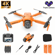 Brushless Foldable Drone with 4K Camera, 4.3" Screen Remote Control, WiFi FPV, Altitude Hold, One Key Return RC Drone for Kids Teens Beginners