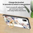 thumbnail image 5 of Compatible with iPhone XR Case with Stand Diamond Glitter Ring Kickstand Flower Floral Pattern Design Women Slim Protective Slim Phone Case Soft Cover for iPhone XR,White, 5 of 7
