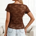 thumbnail image 5 of Bovxnpu Summer Short Sleeve T Shirts Pullover Top V Neck Slim Lace Top Casual Tops Summer Tops (Women's or Women's Plus), 5 of 8