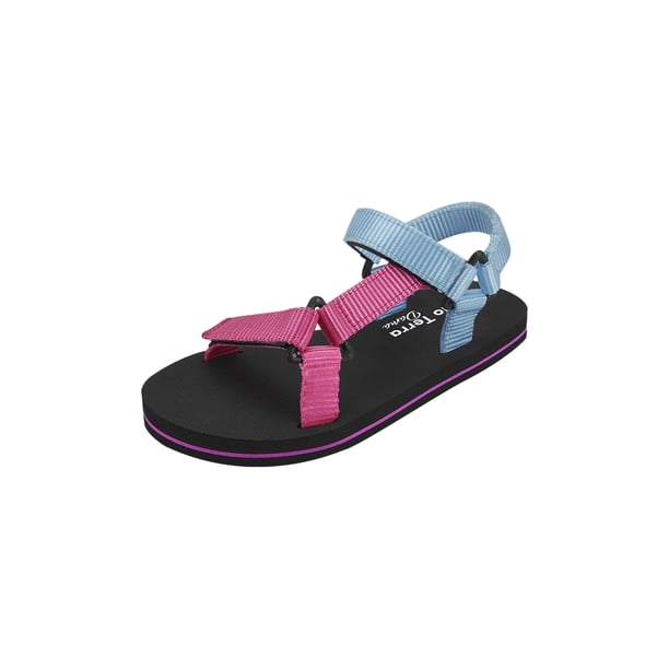 Sandalia Ligera Y Ancho Ajustable Color Fiusha Multicolor Mundo Terra 025625