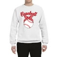 thumbnail image 2 of Wild Bobby, Cute Baseball Mom Ribbon Gift, Mother's Day, Unisex Crewneck Graphic Sweatshirt, White, Large, 2 of 3