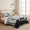 thumbnail image 5 of Twin Quilt Set 68''x86'', Forest Bear Family Lightweight Summer Bedspread Coverlet Set with 2 Pillow Shams, Trees Nature Tree Landscape Scene Breathable All Season Quilt Bedding for Dorm/Bedroom, 5 of 9