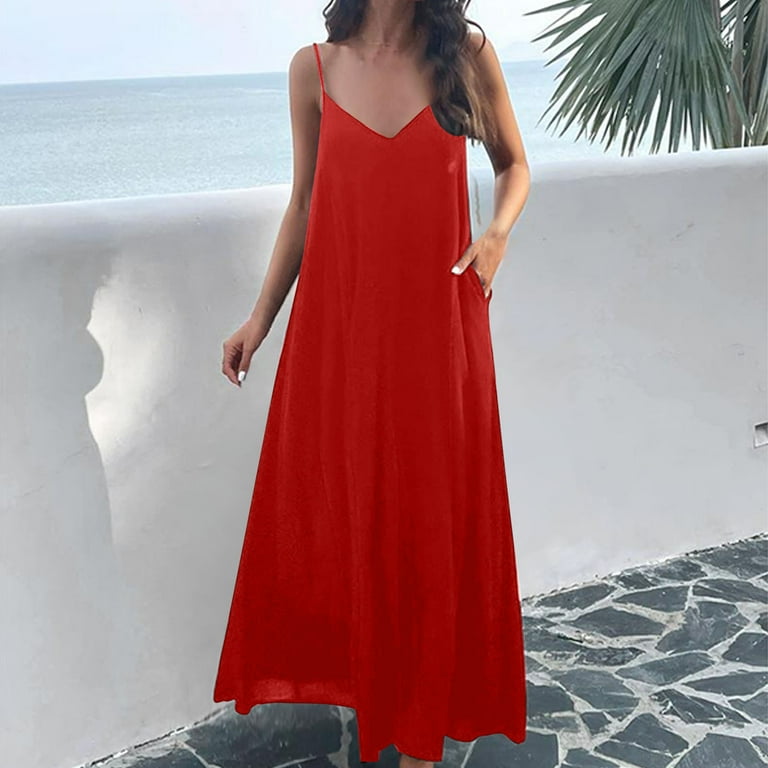 chinese dress ladies Loose Linen Maxi Dress from NikkaPlace